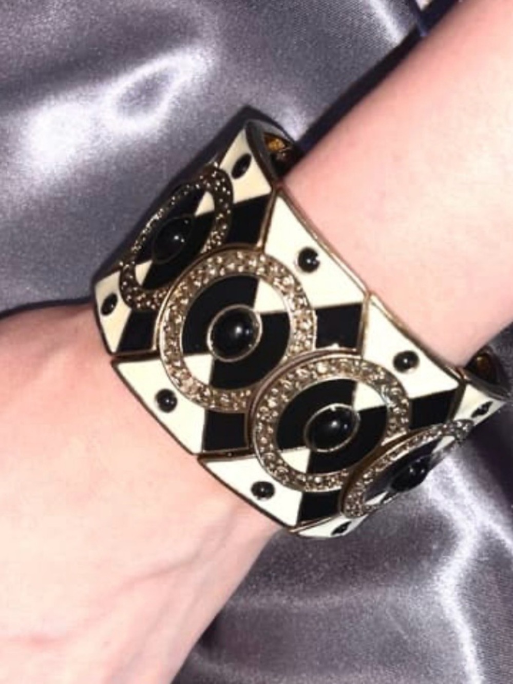 FASHION JEWELRY Vintage Art Deco Geometric Stretch Cuff Bracelet